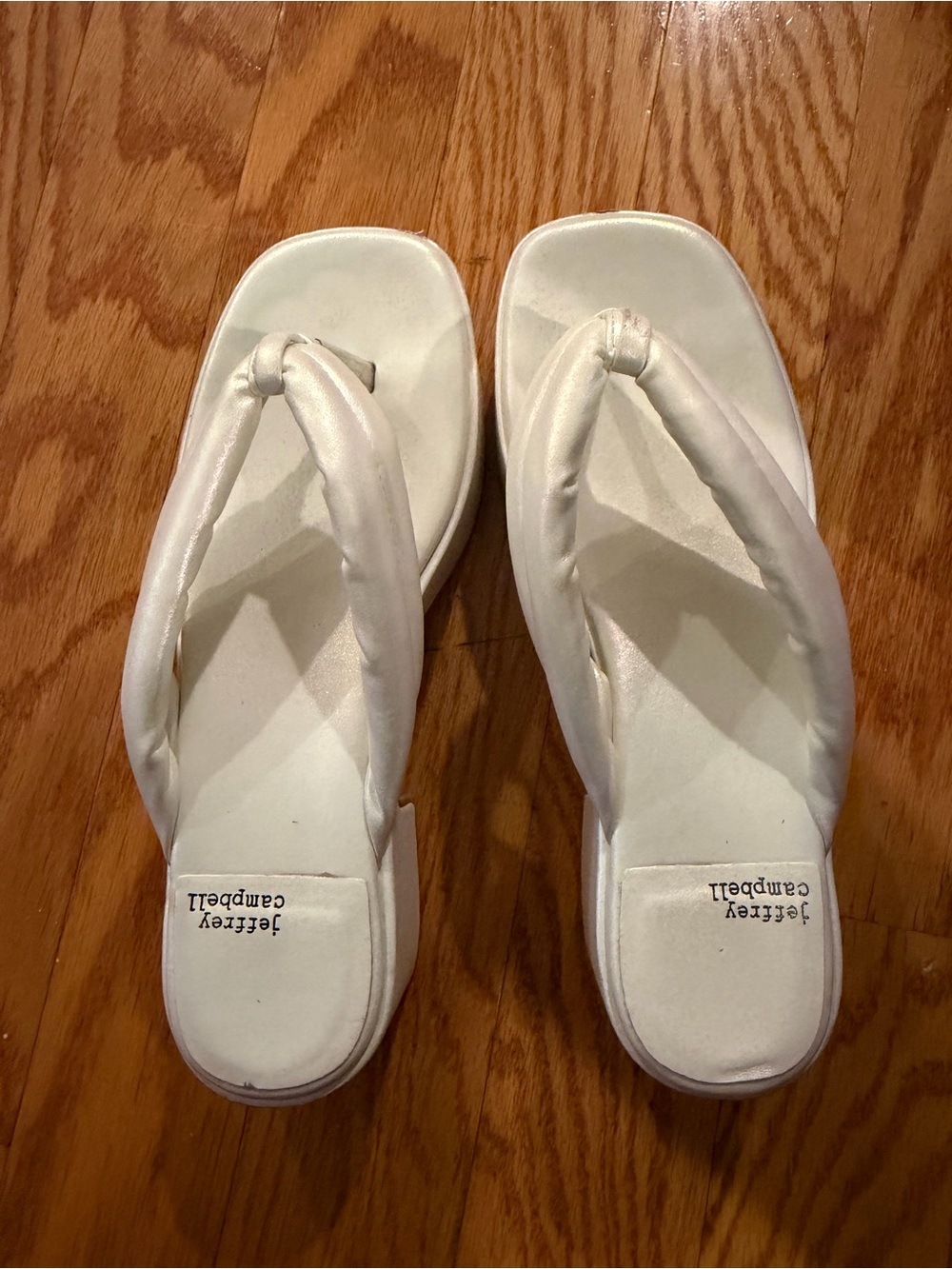 Jeffrey Campbell White Pearl Padded Platform Sandals